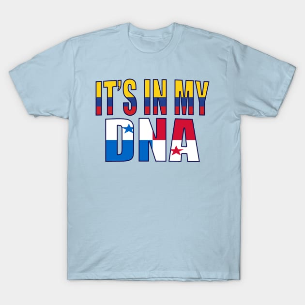 Colombian And Panamanian Mix Heritage DNA Flag T-Shirt by Just Rep It!!